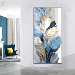 Bán Buôn Tùy Biến Hiện Đại Trang Trí Nền Tường Lãng Mạn Hoa Trừu Tượng Pha Lê Sứ Sơn Nghệ Thuật Sơn LED - Product Image 2