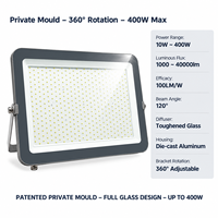 Lampu Sorot 10W-400W IP65 Tahan Air Penerangan Industri Luar Ruangan 6500K Daya Tinggi CE RoHS