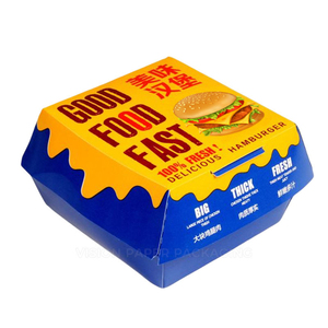 Caja para Hamburguesas para Llevar, Ecológica, Impermeable, de Grado Alimenticio, Caja de Papel para Empacar Hamburguesas y Pollo Frito - Product Image 4