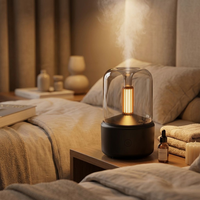 Humidificateur d'air à flamme de bougie simulée, diffuseur d'huiles essentielles USB pour aromathérapie, parfum d'ambiance pour la maison, ultrasonique
