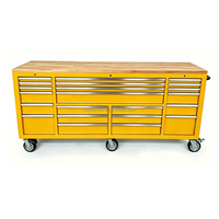 Vente en gros OEM, coffre à outils industriel robuste de 84 pouces à 20 tiroirs, avec dessus en bois et roulettes, modèle US General