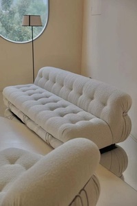 Set di Divani in Tessuto Design Italiano Hippo con Grandi Denti in Acciaio, Arredamento Minimalista per <span class=keywords><strong>Soggiorno</strong></span>, Adatto per Ville o Appartamenti - Product Image 6