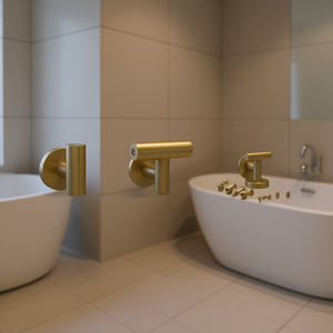 Robe Hooks Set 3 Pieces Brushed Nickel Wall Mounted Minimalist Bathroom <b>Hardware</b> - Product Image 2