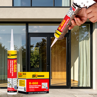 Sellador de Silicona Acética de Secado Rápido K 668, Transparente e Impermeable para Puertas y Ventanas de Vidrio, Gabinetes y Azulejos