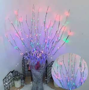 Guirlande lumineuse LED de Noël en forme de branche argentée, à piles, pour vase, lumières féériques pour fête, mariage, décoration du Nouvel An - Product Image 2