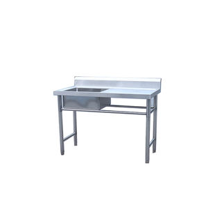 Stile europeo 1 <span class=keywords><strong>vasca</strong></span> in acciaio inox lavello da <span class=keywords><strong>cucina</strong></span> con tavolo da lavoro Backsplash solido sotto scaffale - Product Image 4