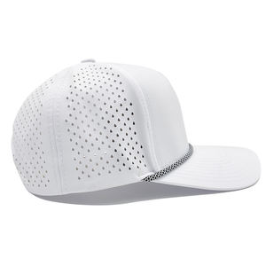 Düşük adedi yaz plaj su geçirmez performans 5 Panel erkekler özel Logo nakış kauçuk yama ile beyzbol şapkası halat Golf şapkaları - Product Image 3