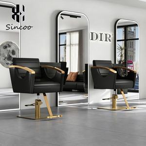 Silla de Peluquería Moderna Dorada y Blanca, Sillas de Estilista, Muebles de Salón, Silla de Barbería - Product Image 2