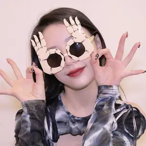 9978 Finger Gesture Ok Funny Sand Sculpture Sunglasses Women Funny Couple Concave Shape Birthday Glasses Futuristic Sunglasses