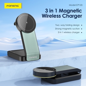 Station de charge sans fil magnétique 3 en 1 Foneng CP123, support pliable, charge rapide 15W pour iPhone 16 15 Watch - Product Image 2