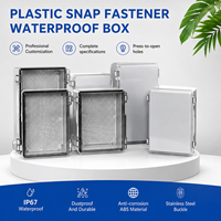 Boîtier Électrique Étanche en Plastique IP67 ABS avec Charnière en Acier et Ouverture par Pression pour Utilisation Extérieure