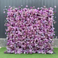 Mur de fleurs artificielles en soie 5D, rose, 240*240cm, idéal pour la décoration de studio photo et les mariages - Vente chaude