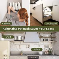 Organisateur de casseroles multifonctionnel Support extensible pour couvercle de casseroles avec 10 compartiments réglables pour armoire de cuisine