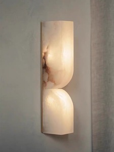 Lampu Dinding LED batu desain Amerika Modern lampu dinding koridor kamar tidur lampu gantung tempat lilin