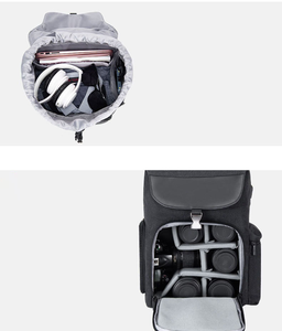 Sac à dos pour appareil photo reflex numérique multifonctionnel de grande capacité, toile imperméable, support de trépied, sac à dos à double épaule, sac pour appareil photo de photographie - Product Image 6