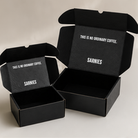 Boîte en carton ondulé noir personnalisée imprimée pour l'expédition e-commerce, boîte d'expédition recyclable, fourniture d'usine OEM avec logo