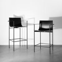 Europe du nord cadre Style moderne haute selle chaise de bar en cuir irrégulière métal ménage comptoir chaise Bar île chaise tabouret