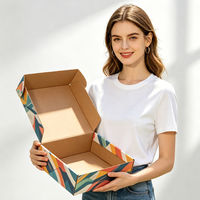 Boîte d'expédition en carton ondulé personnalisée avec logo en relief, matériaux recyclés, pour l'envoi, le déménagement, le rangement de vêtements, sous-vêtements, fourrures, chaussettes