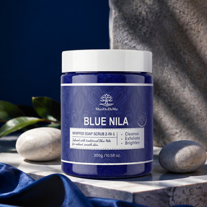 <span class=keywords><strong>Savon</strong></span> fouetté traditionnel marocain à la poudre <span class=keywords><strong>de</strong></span> Nila bleue, exfoliant, nettoyage en profondeur, extra fort, éclaircissant pour la peau, à l'aloe vera et à la glycérine - Product Image 1