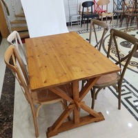 Table à manger de mariage en bois avec chaises à dossier croisé assorties, ensembles de salle à manger