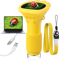 Mikroskop Digital Anak-anak 1000X Optik Monokuler Layar LED 2MP Layar HD Mainan Eksplorasi Sains Edukatif