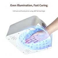 Lampe UV LED sans fil rechargeable pour ongles, grande ouverture pour le pouce, base magnétique, séchoir à gel pour manucure et pédicure en salon
