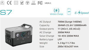 Station d'alimentation portable, générateur solaire MPPT, charge rapide LiFePO4 avec port de charge sans fil pour le camping, OEM personnalisé - Product Image 6
