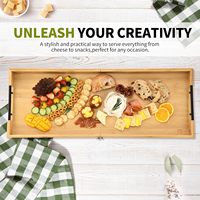 Plateaux en bambou en gros d'usine, grandes planches à charcuterie avec poignées, idéales pour les fêtes, les hôtels et les cuisines