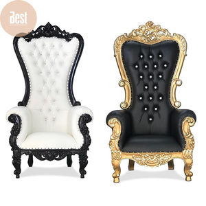Vente en gros Usine en Chine Chaise de pédicure à dossier haut dorée Roi Reine Trône pour mariage - Product Image 1