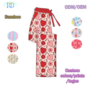 <span class=keywords><strong>Pantaloni</strong></span> per Bambine in Morbido Bambù <span class=keywords><strong>con</strong></span> Stampa Cartoon Personalizzata ODM OEM Ruidian, Gamba Dritta e Vita Regolabile <span class=keywords><strong>con</strong></span> Cordoncino - Product Image 4
