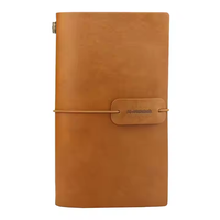 Cuaderno de cuero A5 hecho a mano, diario de viaje con espiral personalizable con bolsillos sueltos, encuadernación en L