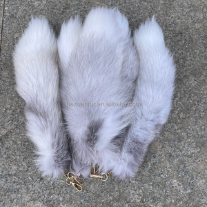 Chaveiro Grande de Pele de Raposa Prateada Genuína, Caudas de Raposa Vermelha e Dourada para Chaveiro - Product Image 5