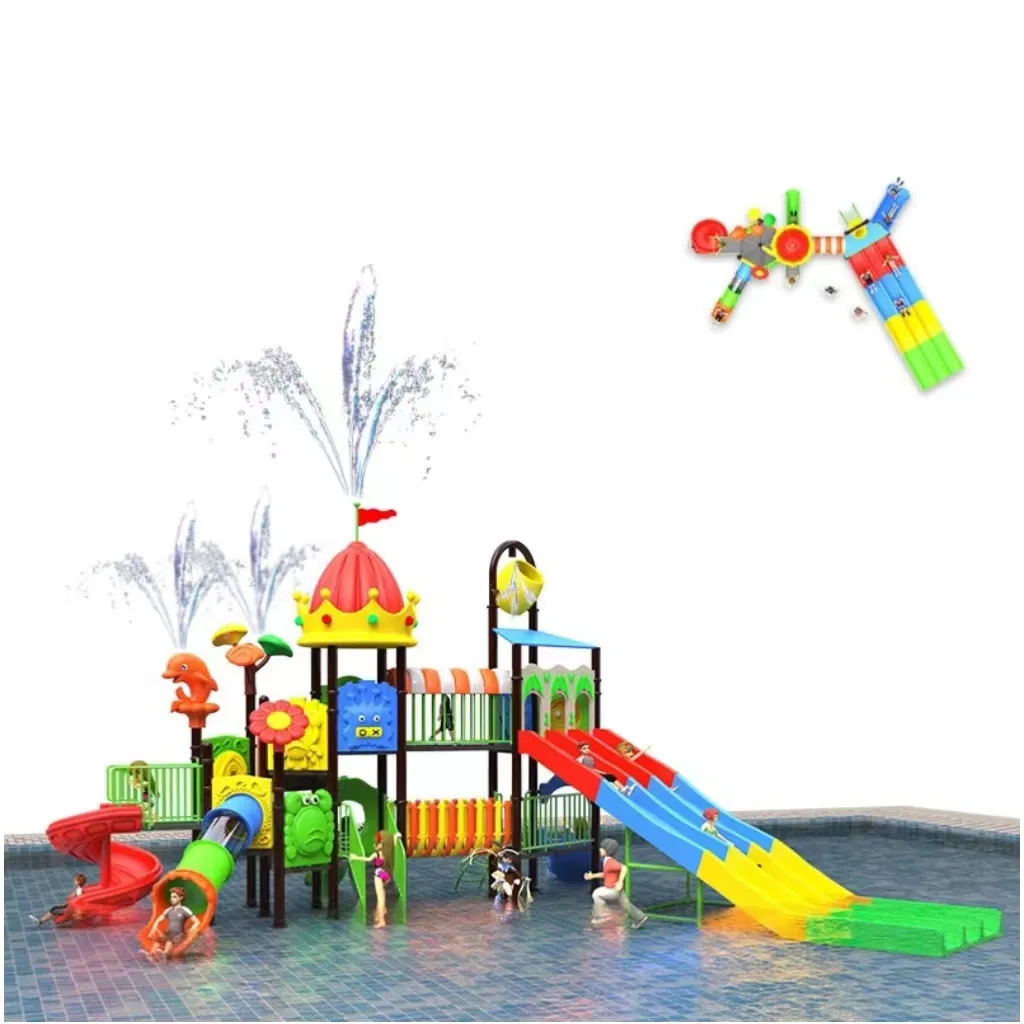 Yeni stil su parkı oyun ekipmanları su kaydırağı seti çocuklar için özelleştirme oyun ekipmanları