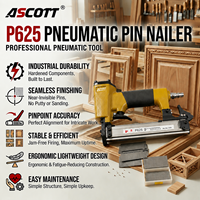 P625 Pistolet à clous pneumatique sans tête 10-25 mm pour tapisserie et menuiserie, avec connexion rapide, outil de finition pour clous fins