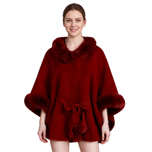 Châle en fausse fourrure de vison pour femme, avec pompons moelleux et ceinture, ouvert sur le devant, à manches longues, idéal pour mariage, rendez-vous galants et séances photo - Product Image 6