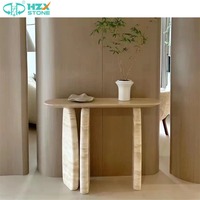 Pierre de marbre vert jade HZX de qualité supérieure polie moderne Vente en gros Console de table de luxe personnalisée Meubles de cuisine pour hall d'hôtel