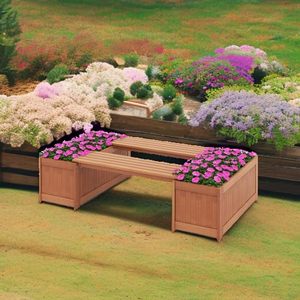Bac <span class=keywords><strong>de</strong></span> <span class=keywords><strong>jardin</strong></span> surélevé en bois avec base ouverte, jardinières rectangulaires profondes résistantes aux intempéries pour fleurs, fruits, légumes et <span class=keywords><strong>banc</strong></span> <span class=keywords><strong>de</strong></span> jardinage - Product Image 3