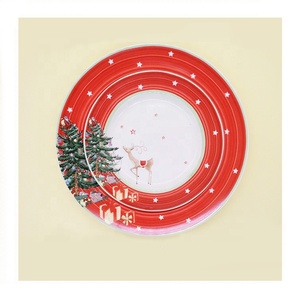 Santa Claus alce pequeño árbol de Navidad de color de la placa de la cena - Product Image 3