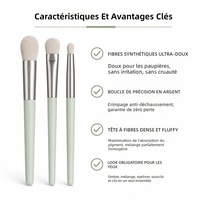 JLY Wholesale, ensemble de 8 pinceaux de maquillage multifonctions, fibres synthétiques ultra-douces et moelleuses, logo personnalisable, plusieurs couleurs de manche