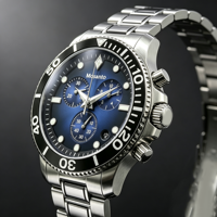 Montre chronographe à quartz pour homme, bracelet en acier inoxydable 316L, montre de plongée de luxe pour affaires