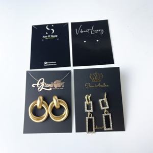 Toptan baskılı küpe kartları özel takı kolye kolye ekran kartı ile logo - Product Image 3