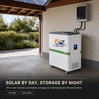 Système de stockage d'énergie solaire industriel tout-en-un monté sur rack, onduleur-batterie 15KW 43KWh LiFePO4 hybride hors réseau CE UL1973