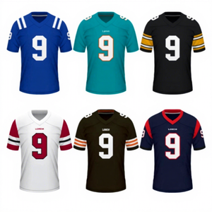 顶级品质男女通用美式橄榄球球衣刺绣橄榄球制服短袖透气批发便宜含运费 - Product Image 1