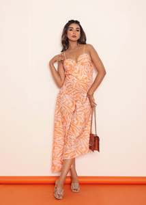 Robe longue imprimée avec bretelles réglables, robes décontractées pour femmes, en tissu léger, coupe confortable - Product Image 6