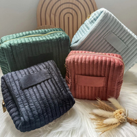 Sac cosmétique portable en velours, couleur disponible, logo personnalisé gravable