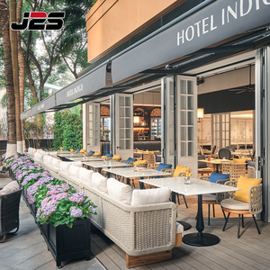 طقم أثاث خارجي عصري J2S للفنادق والمطاعم التجارية مصنوع من الراتان المنسوج مع طاولة رخامية - Product Image 2