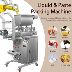 Sauce à la moutarde Sauce aux poireaux Sachets en pochette entièrement automatique Système PLC Machine à emballer pneumatique pour liquides et pâtes - Product Image 2