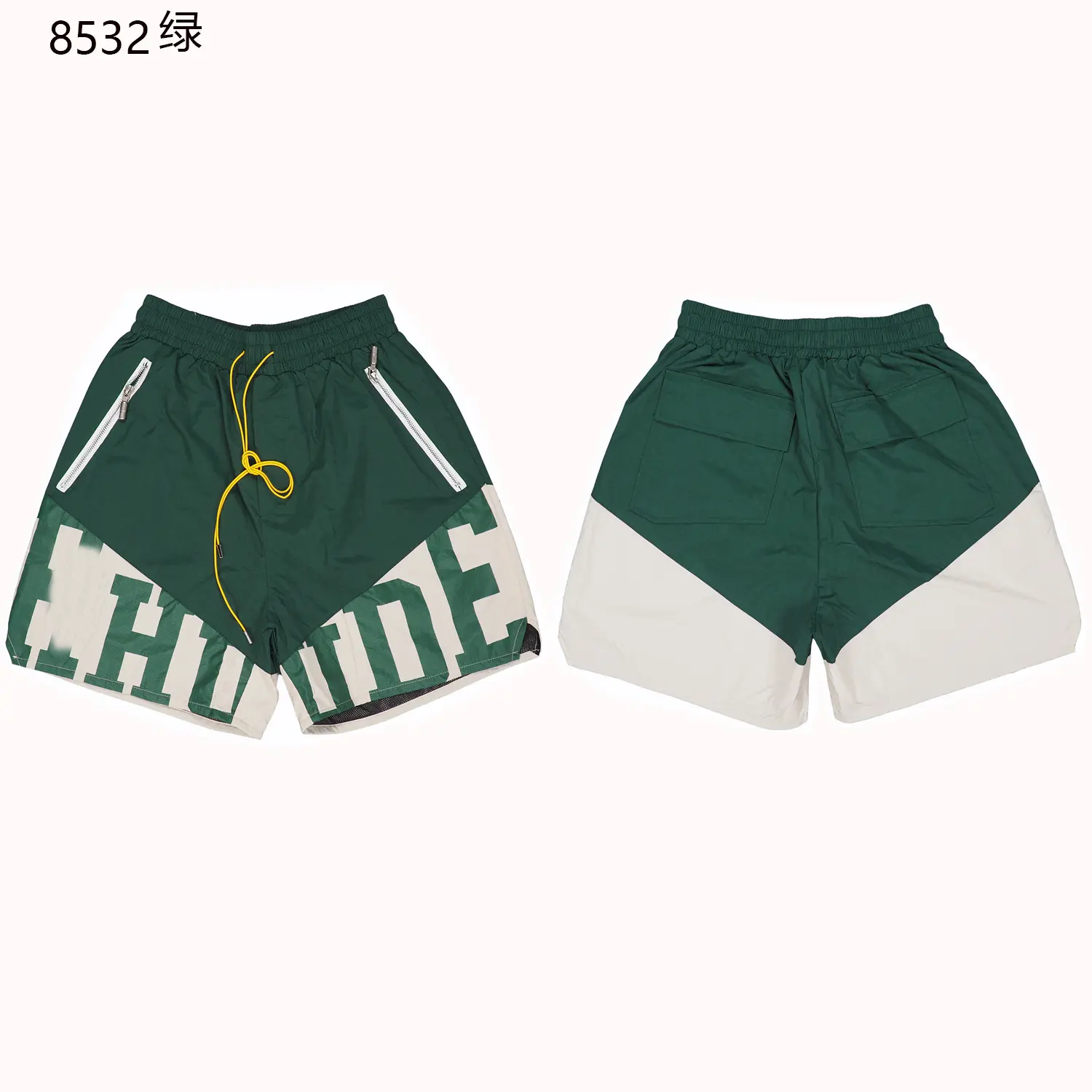 2024 été imprimé Logo lettre élastique court haute rue porter des maillots de bain poches zippées ensemble corde sport Shorts