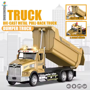 Xe tải hợp kim Bulldozer của Mỹ có đèn & nhạc, Đồ chơi xe tự đổ tự kéo lại Đồ chơi cho bé trai Quà tặng - Product Image 2