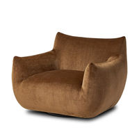 Canapé de salon simple de luxe populaire chaise pivotante de grande taille Style moderne Boucle tissu siège de salon villa simple maison hôtel